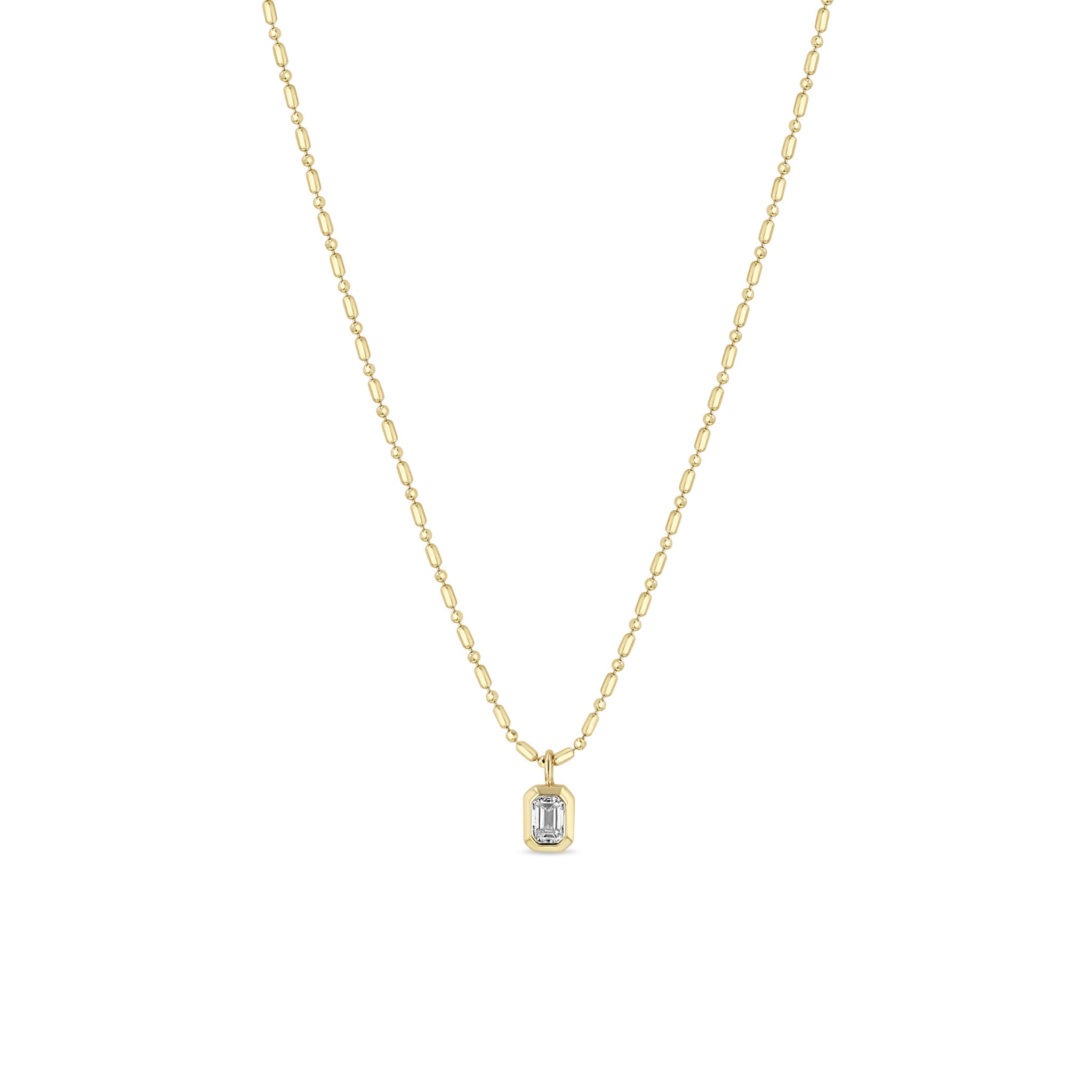 Zoe Chicco Necklaces and Pendants Zoë Chicco 14k Yellow Gold Emerald Cut Diamond Pendant Necklace