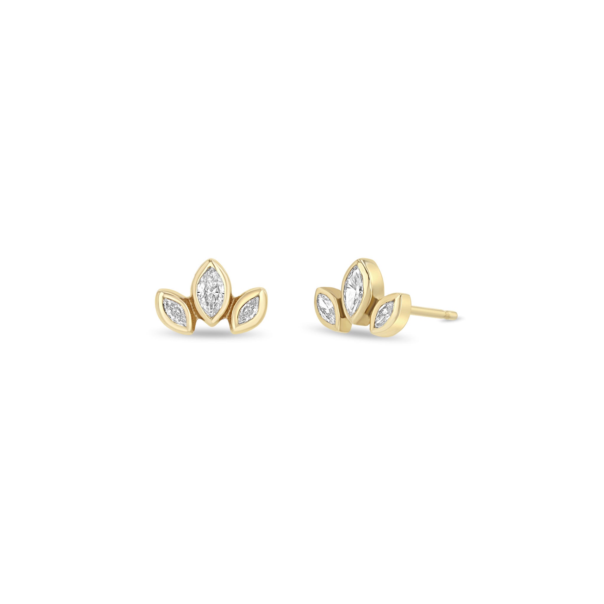 Zoe Chicco Earrings Zoë Chicco 14K Yellow Gold Fan Diamond Stud Earrings