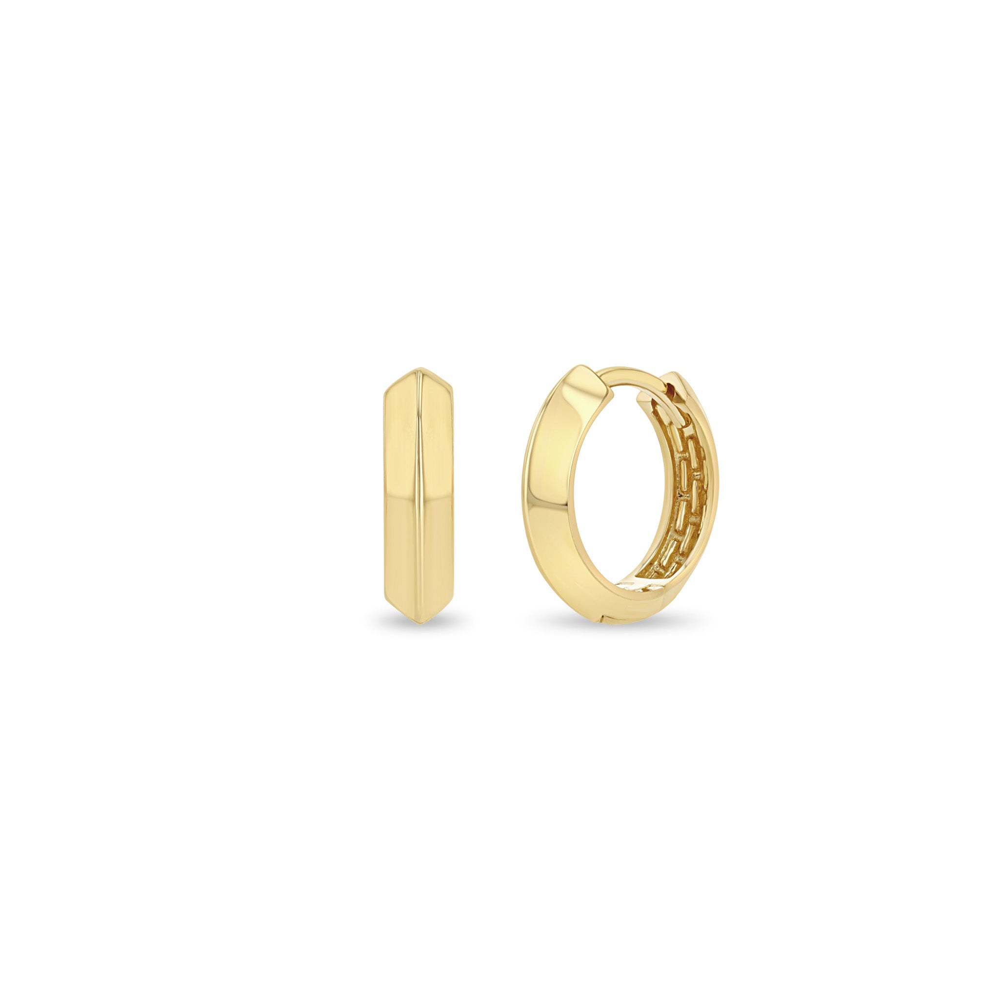 Zoe Chicco Earrings Zoë Chicco 14K Yellow Gold Knife Edge Huggie Earrings