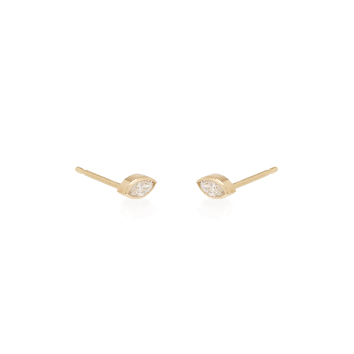 Zoe Chicco Earrings Zoë Chicco 14k Yellow Gold Marquise Diamond Stud Earrings