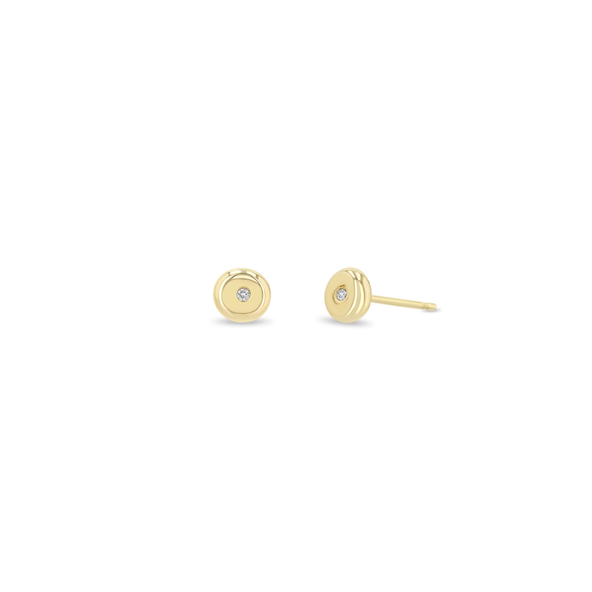 Zoe Chicco Earrings Zoë Chicco 14K Yellow Gold Nugget Diamond Stud Earrings