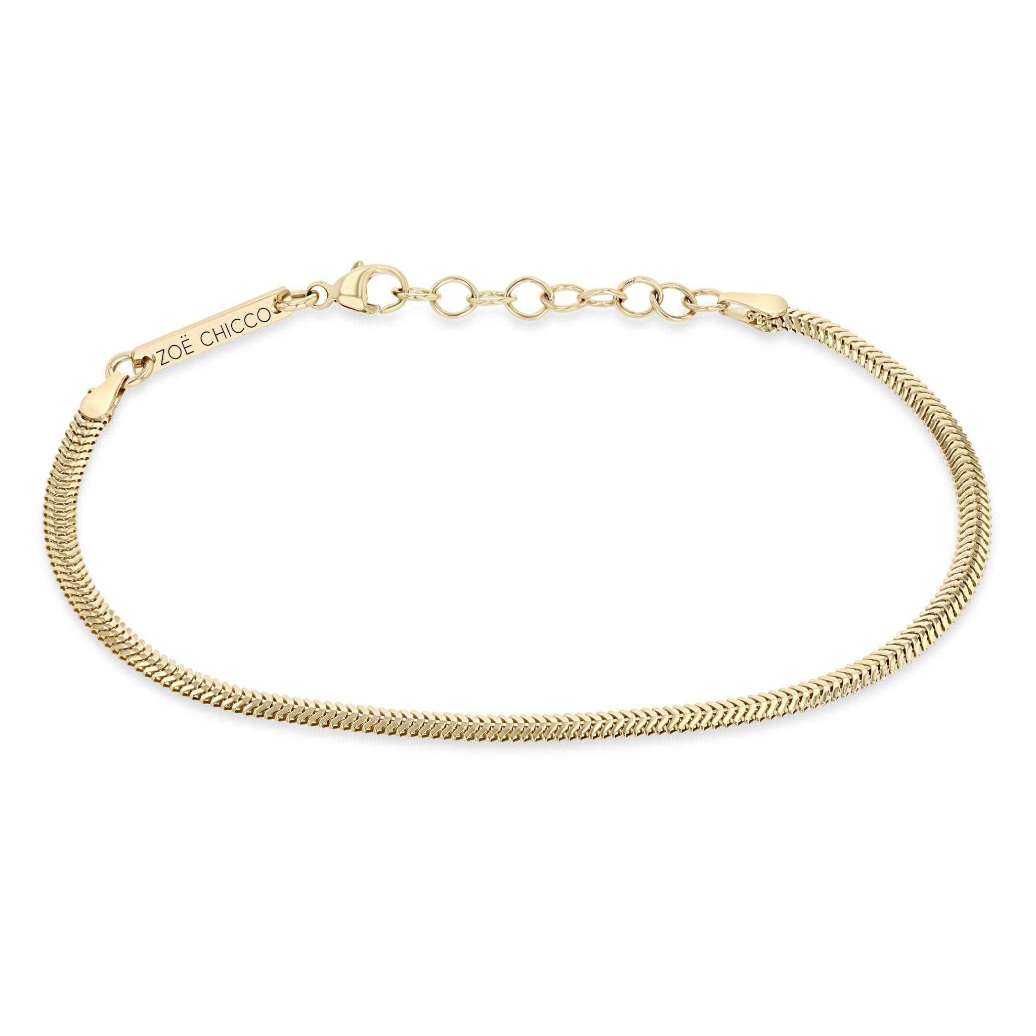 Zoe Chicco Bracelet Zoë Chicco 14K Yellow Gold Oval Snake Chain Bracelet