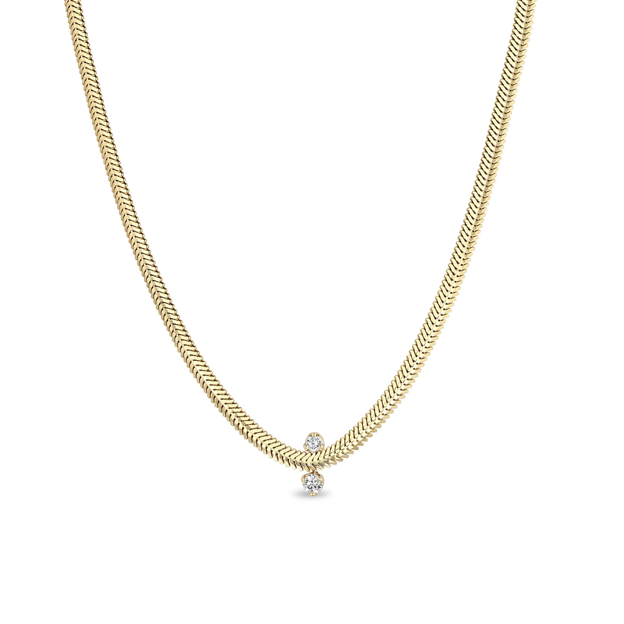 Zoe Chicco Necklaces and Pendants Zoë Chicco 14K Yellow Gold Oval Snake Chain Diamond Necklace