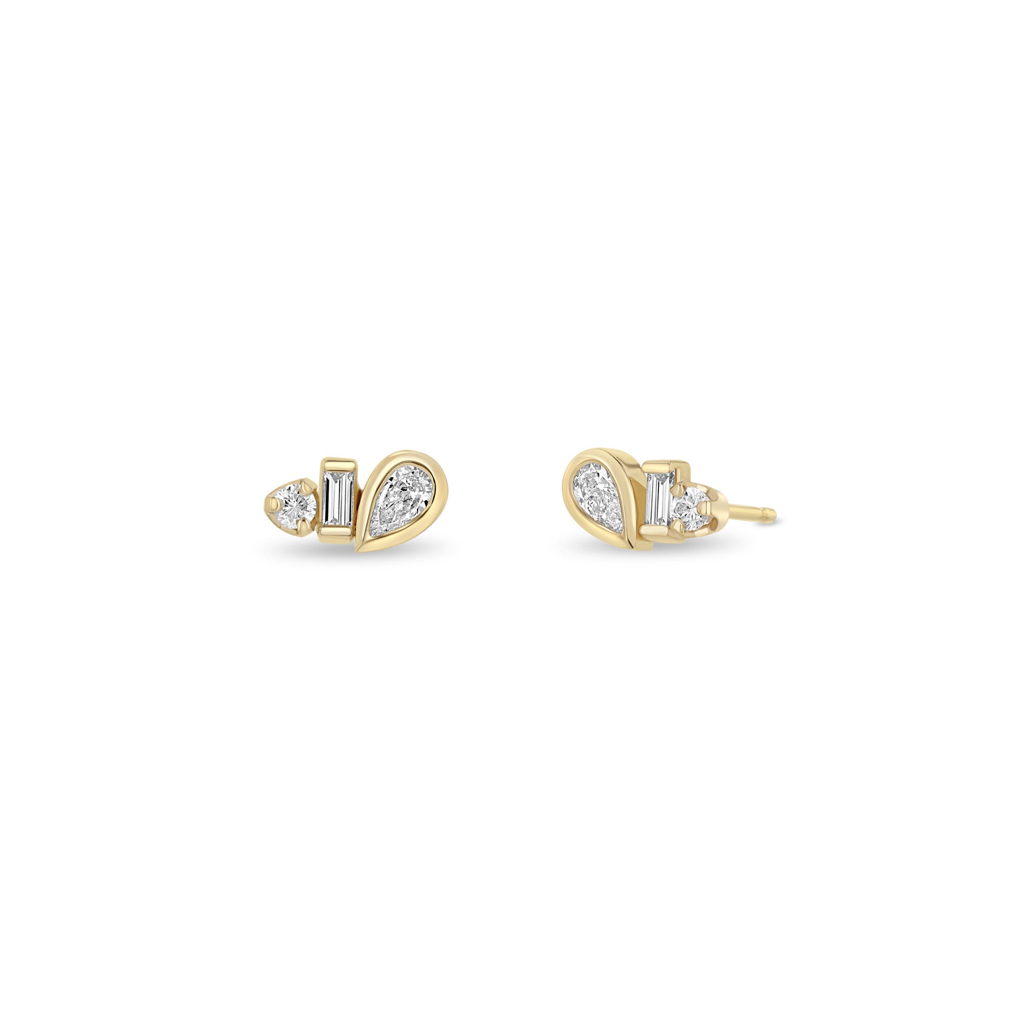 Zoe Chicco Earrings Zoë Chicco 14K Yellow Gold Paris Diamond Stud Earrings