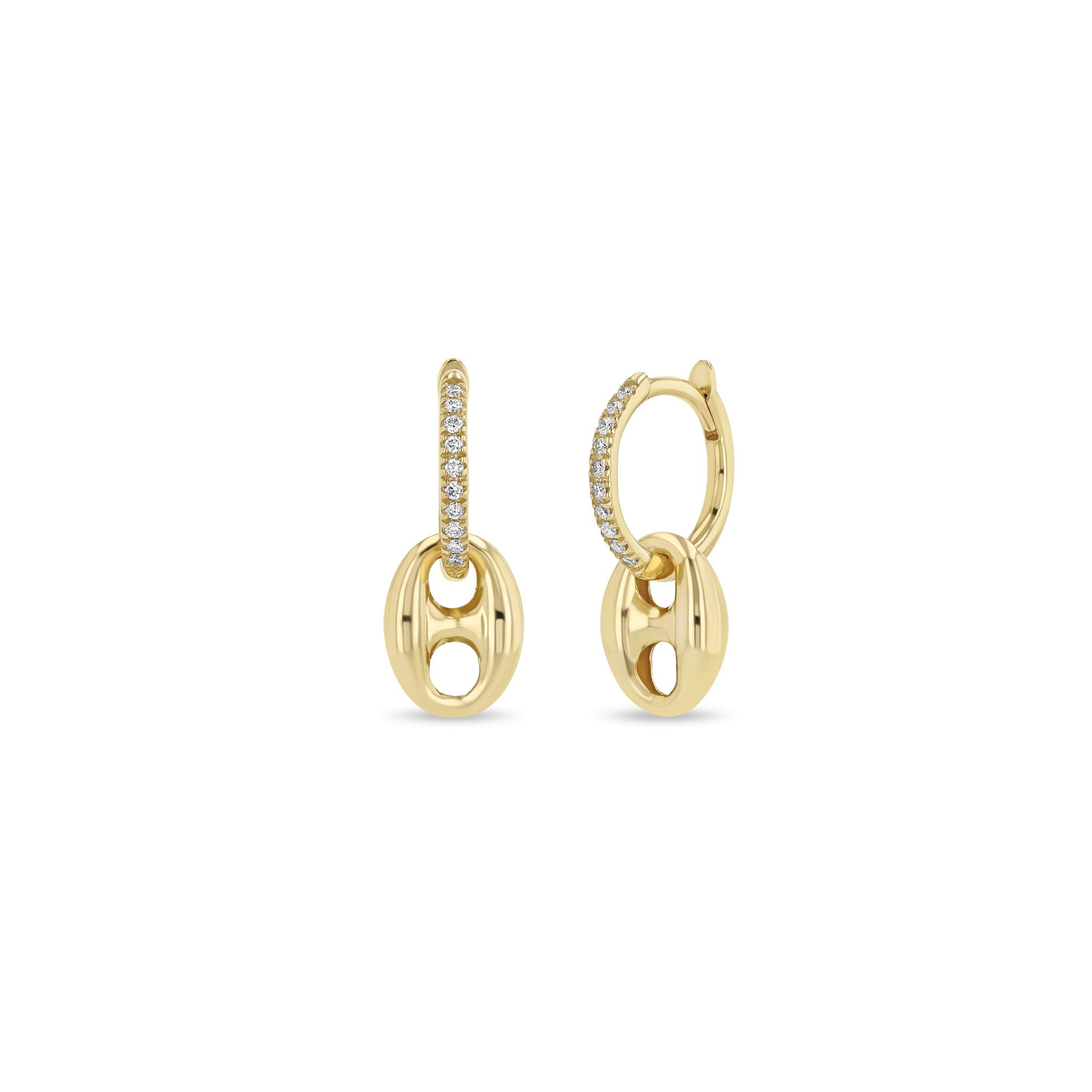 Zoe Chicco Earrings Zoë Chicco 14K Yellow Gold Pavé Diamond Huggie Earrings