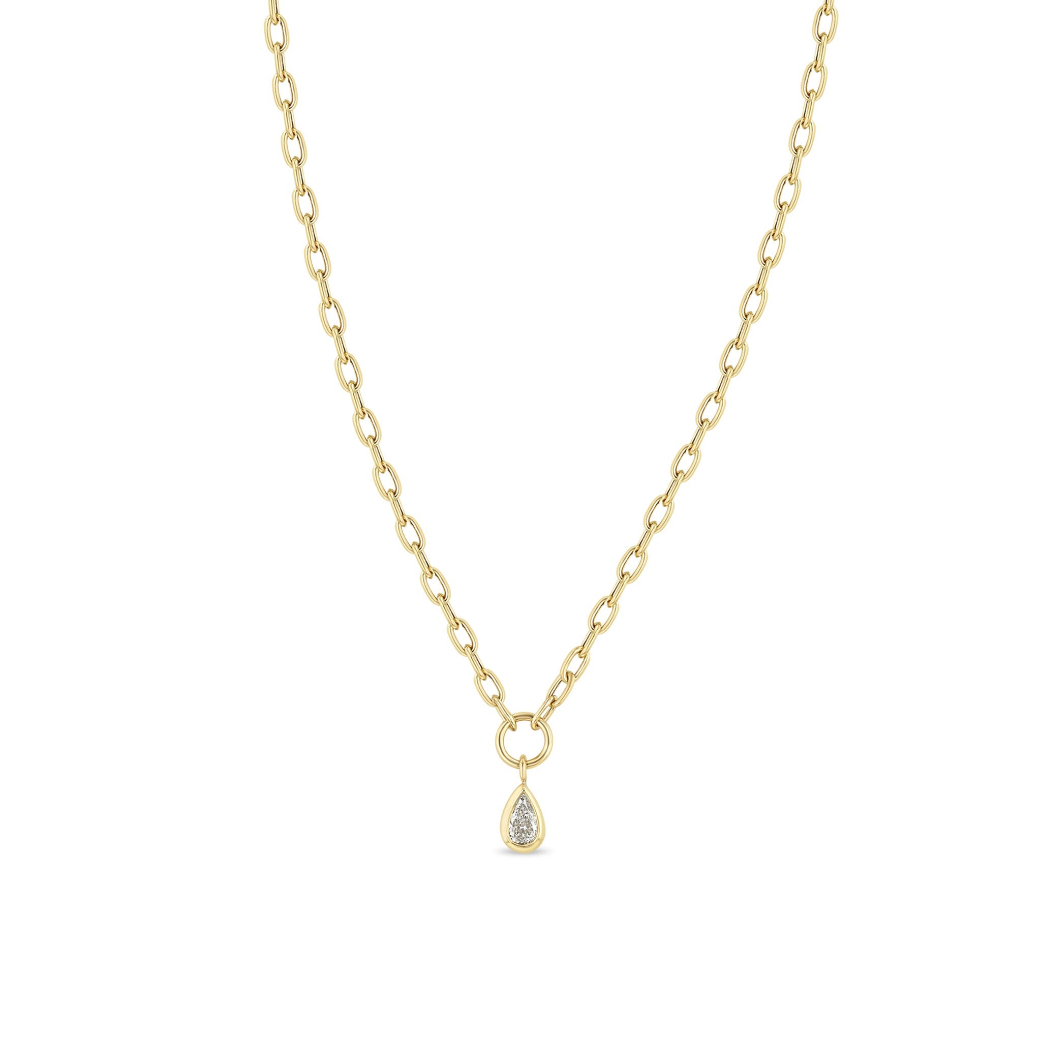 Zoe Chicco Necklaces and Pendants Zoë Chicco 14K Yellow Gold Pear Cut Diamond Necklace