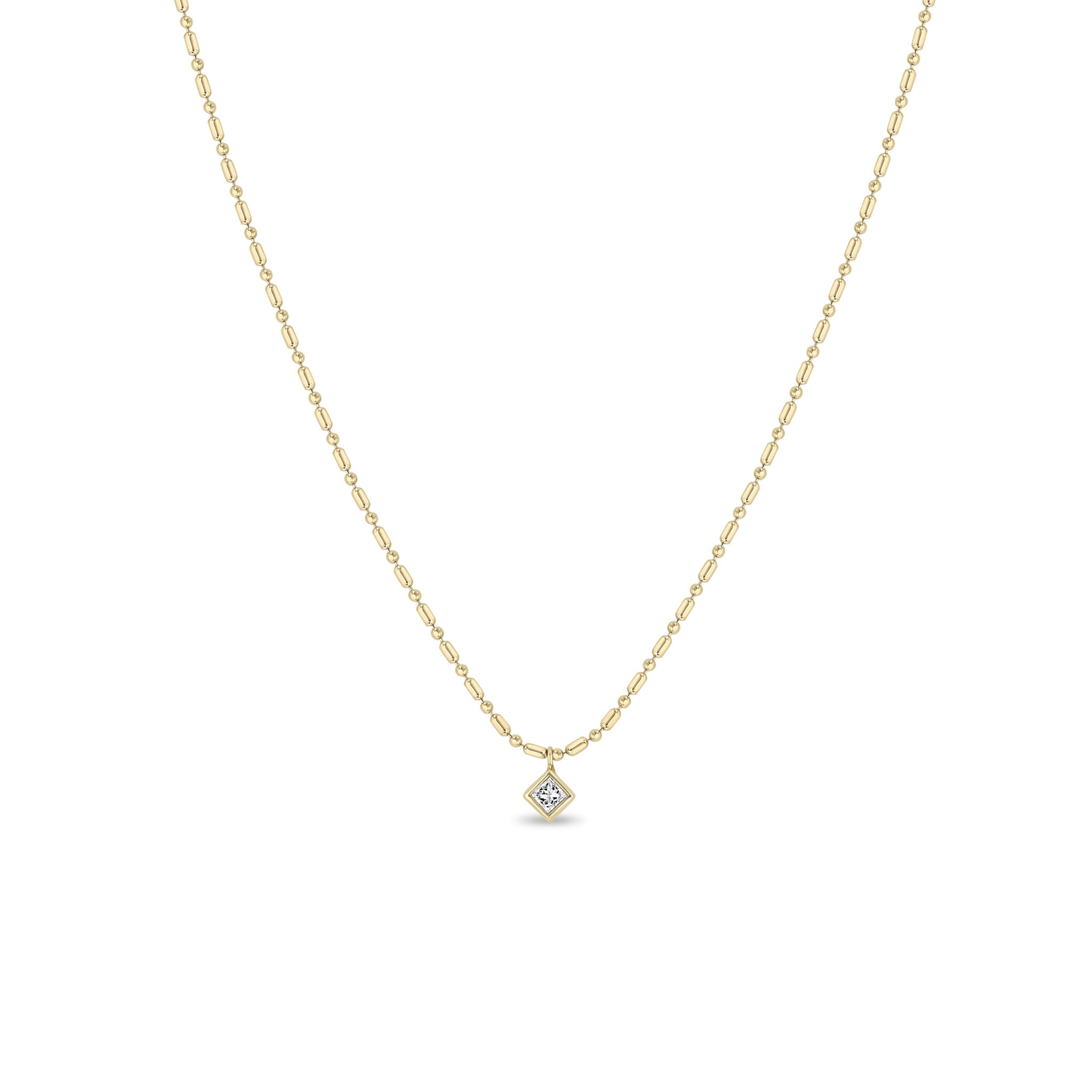 Zoe Chicco Necklaces and Pendants Zoë Chicco 14K Yellow Gold Princess Cut Diamond Pendant Necklace