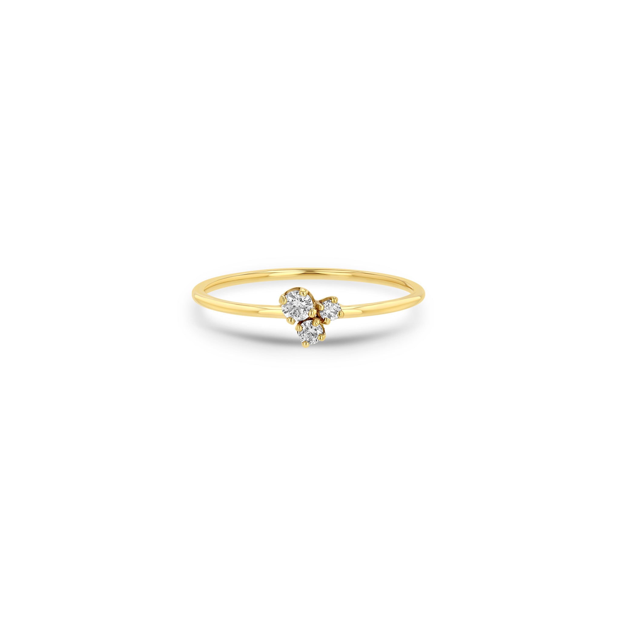 Zoe Chicco Ring Zoë Chicco 14K Yellow Gold Small Mixed Diamond Trio Ring