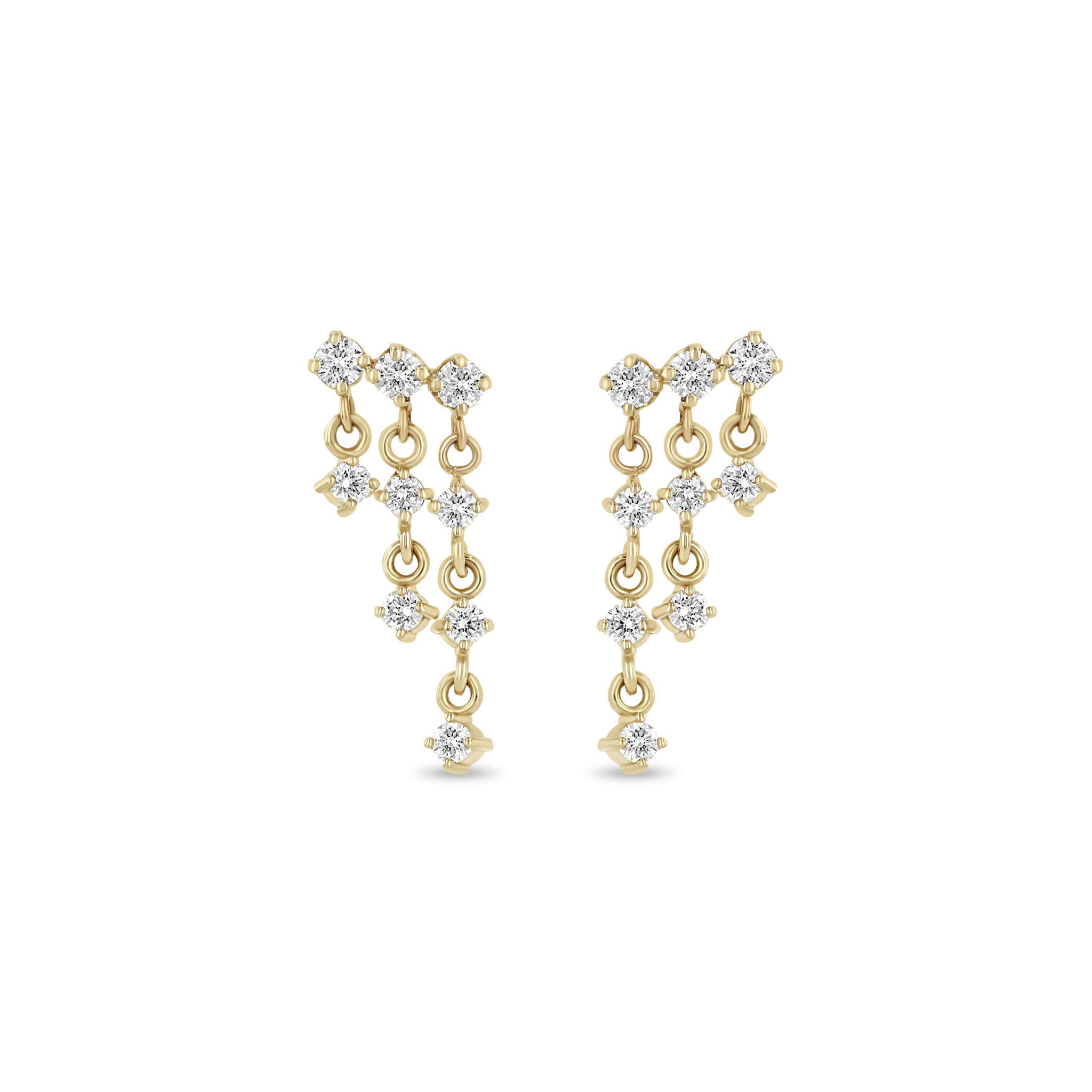 Zoe Chicco Dangle Earrings Zoë Chicco 14K Yellow Gold Waterfall Diamond Earrings