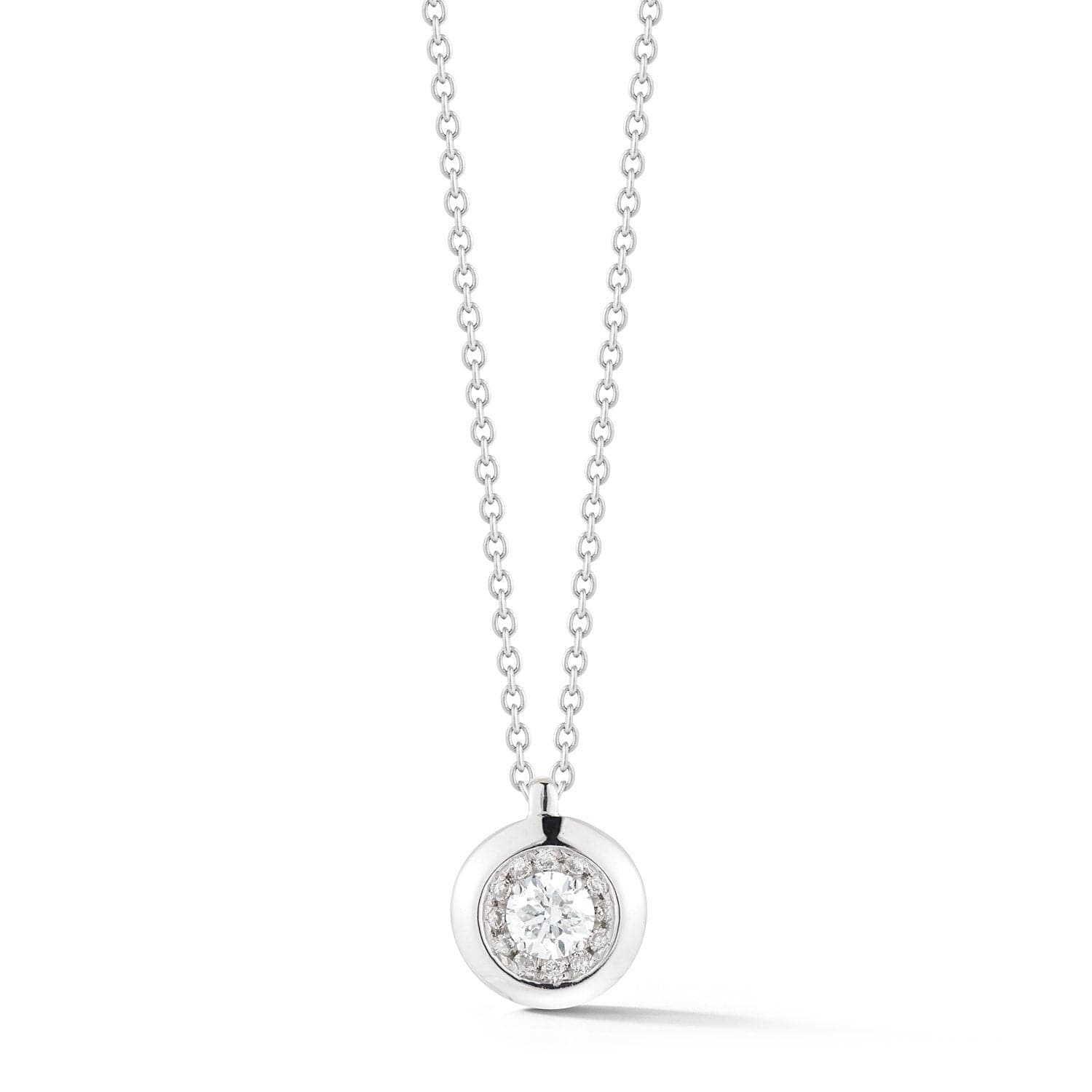 Dana Rebecca Designs Necklaces and Pendants Lauren Joy Large Bezel Halo Necklace 18"