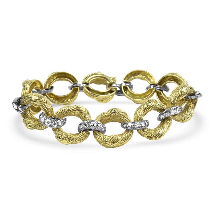 Deco Chain Link Bracelet in 18K Yellow Gold