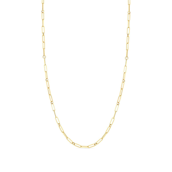 Roberto Coin Paperclip Necklace Chain in 18k Yellow Gold