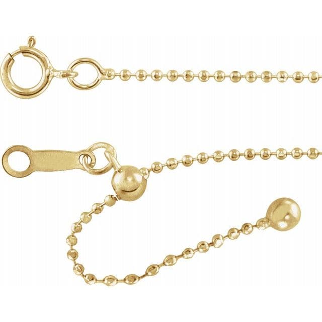 Sincerely, Springer's 14k Yellow Gold Adjustable Ball Chain