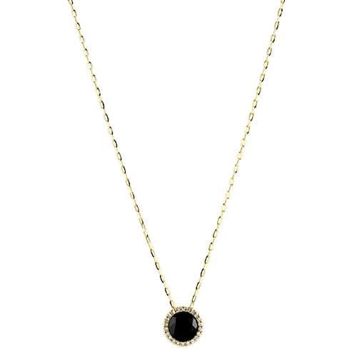Springer's Collection Necklaces and Pendants Black Onyx & Diamond Halo Necklace