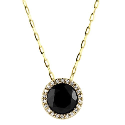 Springer's Collection Necklaces and Pendants Black Onyx & Diamond Halo Necklace